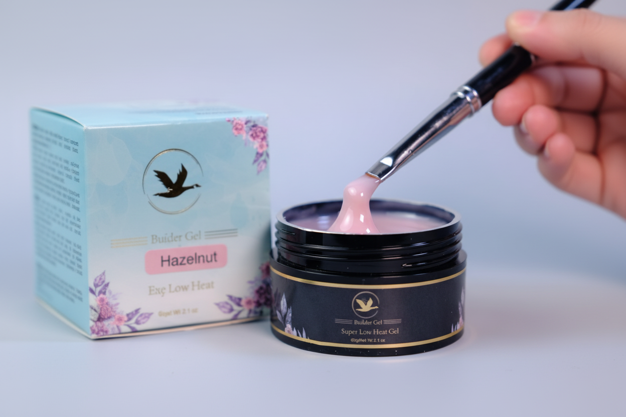 Hazelnut Builder Gel #3 | Low Heat, Light Nude Nail Gel | 60g Jar