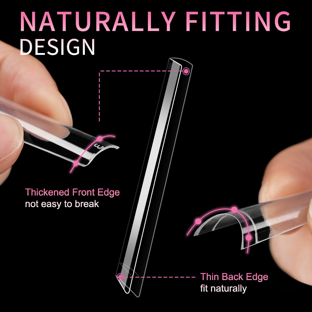 3XL Nail Sculpting Forms 500pcs – Ultra Long & Wide Square Tips for Extreme Acrylic & Gel Nail Extensions, 12 Sizes