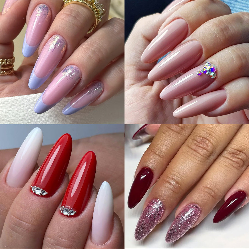 Medium Length Almond Nail Tips 500pcs - Half Cover Tips for Acrylic & Press On Nails, 12 Sizes, Strong & Durable