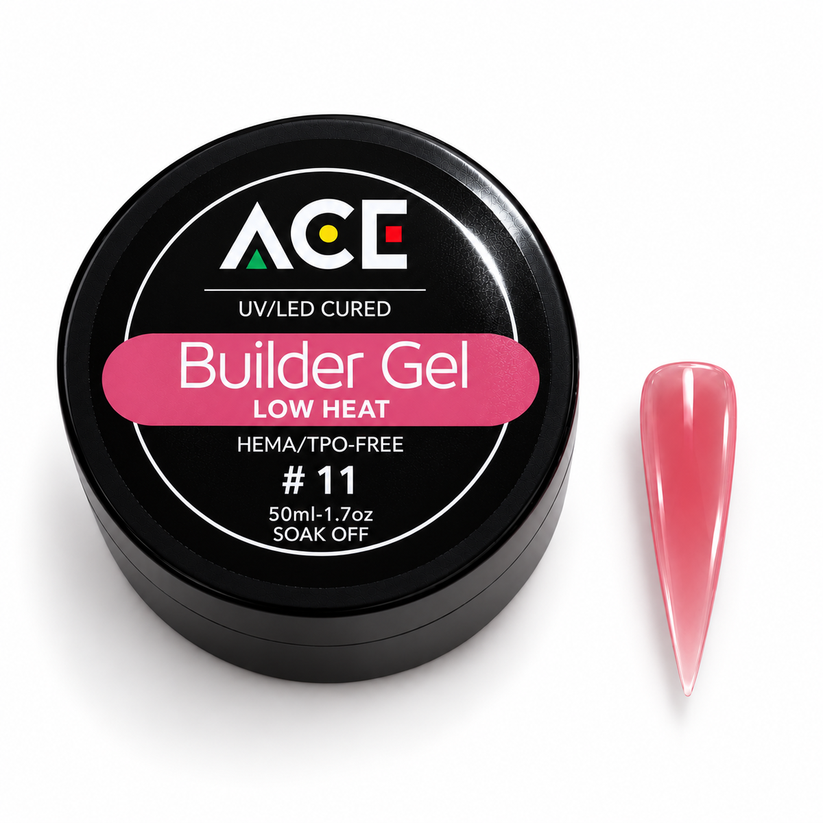 ACE Builder Gel 50mL - Hema Free & Low Heat | Strawberry Pink #11