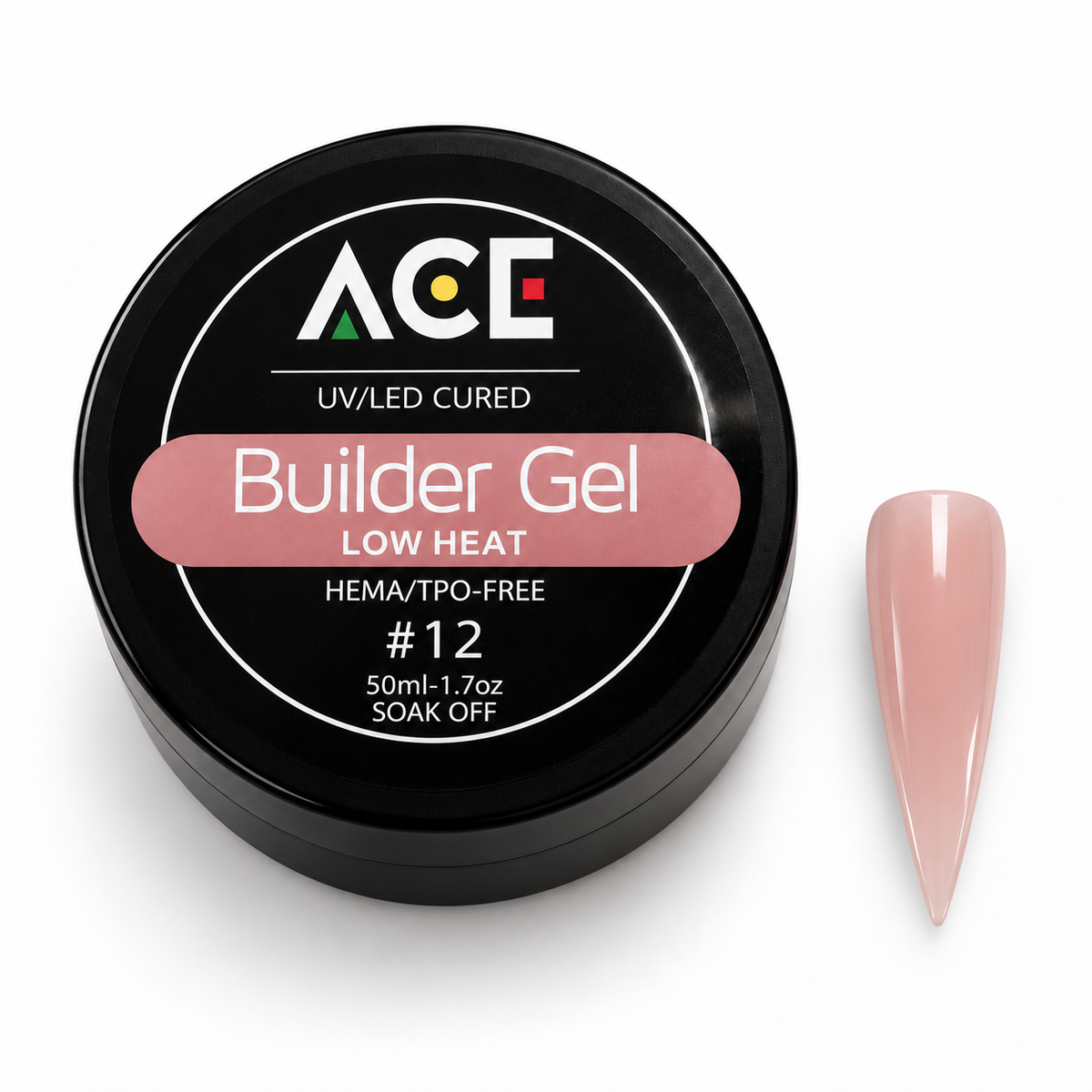 ACE Builder Gel 50mL - Hema Free & Low Heat | Bare Nude #12