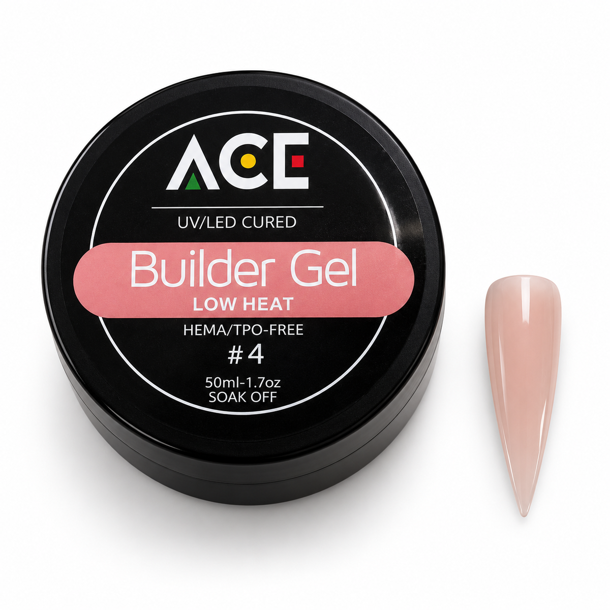 ACE Builder Gel 50mL - Hema Free & Low Heat | Sheer Nude #4