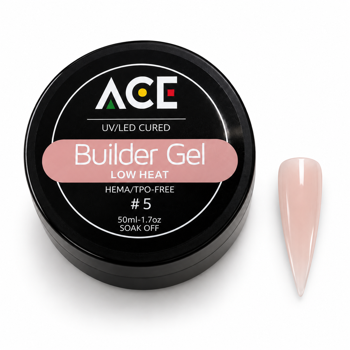 ACE Builder Gel 50mL - Hema Free & Low Heat | Light Nude #5