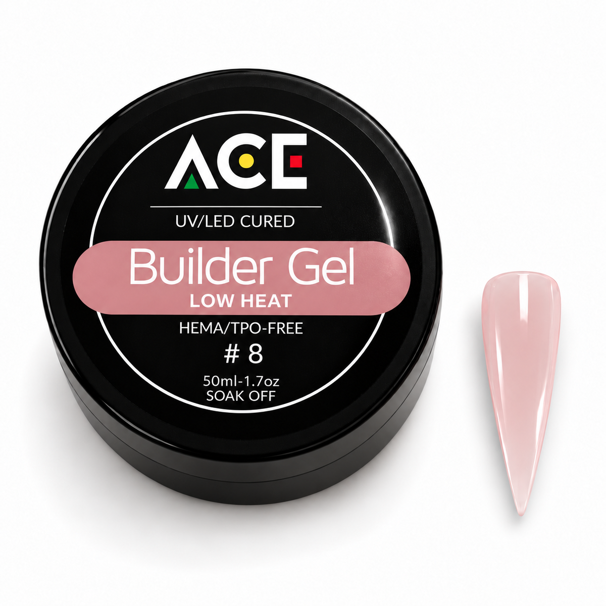 ACE Builder Gel 50mL - Hema Free & Low Heat | Blush Pink #8