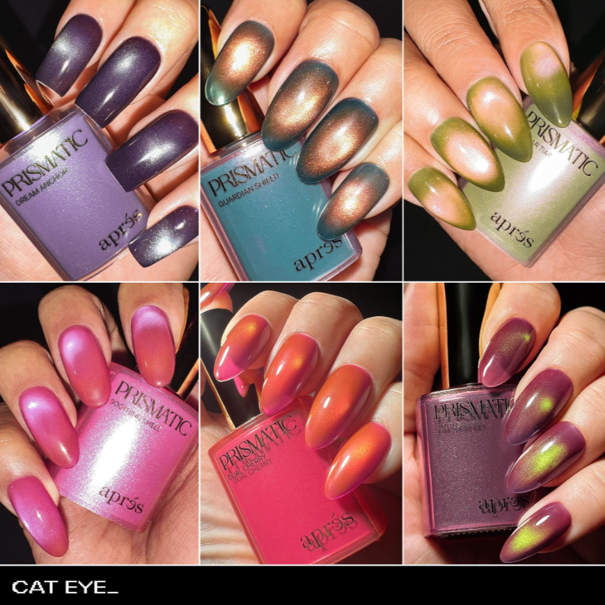 Aprés Prismatic 18pcs Gel Couleur Set – Two-Tone Shift Gel Polishes | Cat Eye, Pearlescent & Flash Glitter