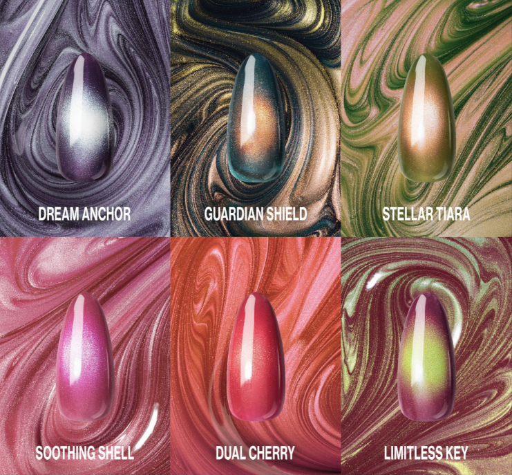 Aprés Prismatic 18pcs Gel Couleur Set – Two-Tone Shift Gel Polishes | Cat Eye, Pearlescent & Flash Glitter