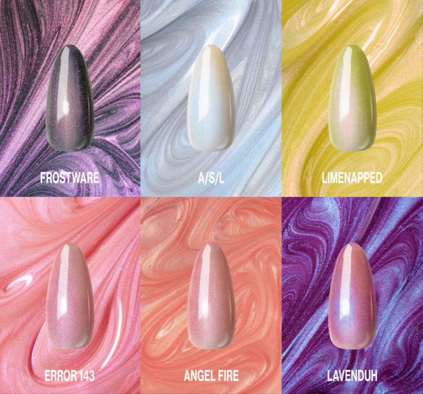 Aprés Prismatic 18pcs Gel Couleur Set – Two-Tone Shift Gel Polishes | Cat Eye, Pearlescent & Flash Glitter