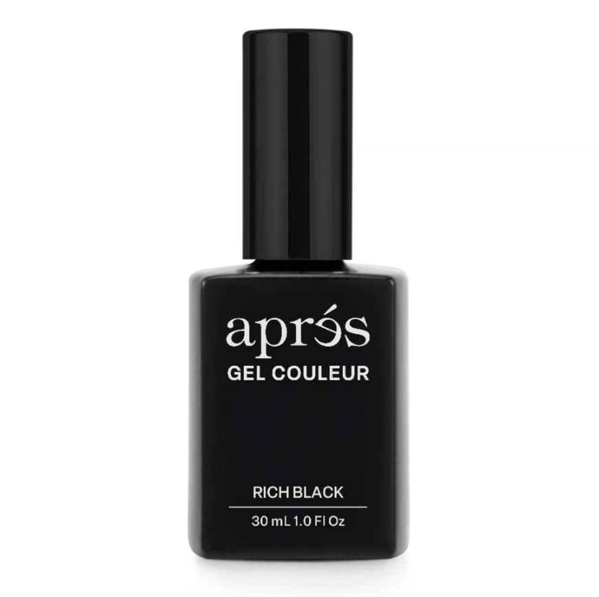 Aprés Rich Black Gel Polish – One-Coat Opacity, No Streaks | 15ml/30ml