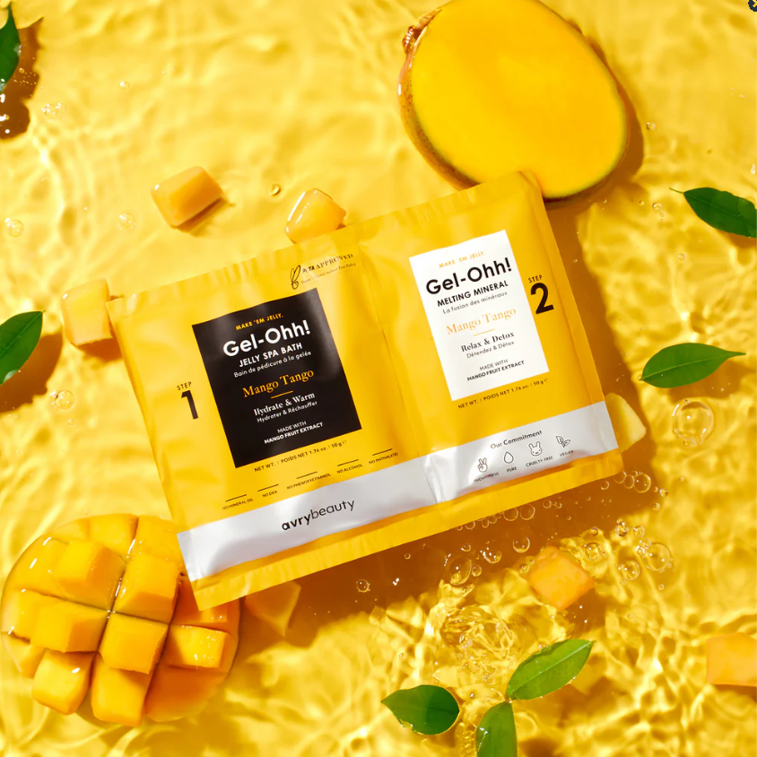 Gel-Ohh! Mango Tango Jelly Spa Bath | 2-Step Melting Mineral Pedicure | Avry Beauty