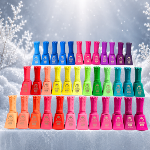 CROWN Summer Mirage Gel & Lacquer Set – 36 Bright Neon Gel Polishes & Nail Lacquers – Ultimate Summer Color Collection
