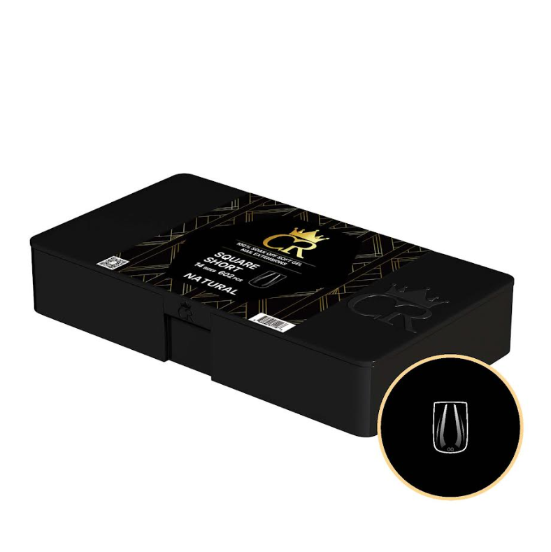 Professional Square Soft Gel Tips | 602 Pieces | 14 Sizes incl. Half Sizes | Extra Sturdy (Choose Length: X-Short, Short, Medium, or Long)