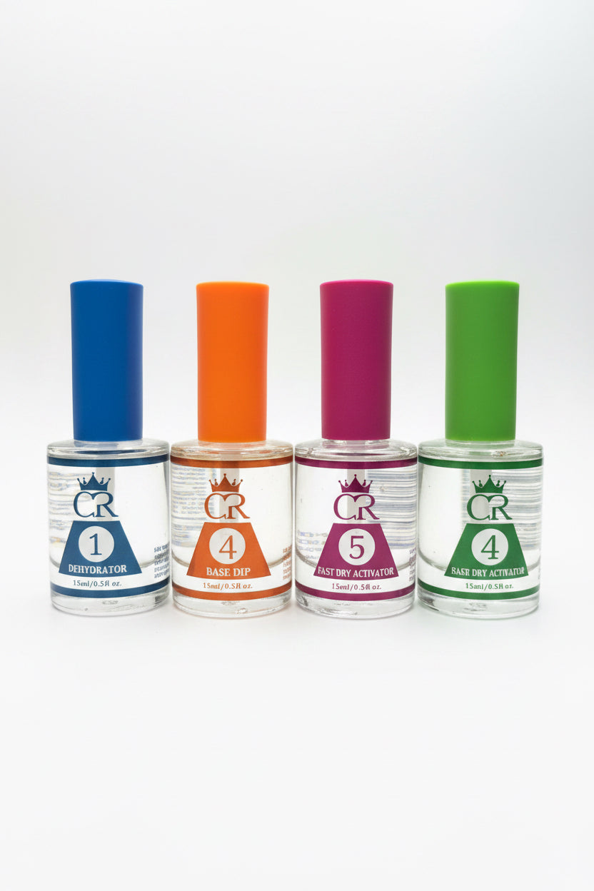 CROWN Step 4 Dip Top Coat – Professional High-Shine Sealer for SNS & Dip Powder Nails, Durable Gloss That Lasts