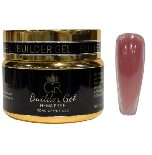 CROWN Hard Builder Gel in Jar | 2 oz Low Heat Spike Formula for Nail Extensions & Structure | Available in 14 Colors