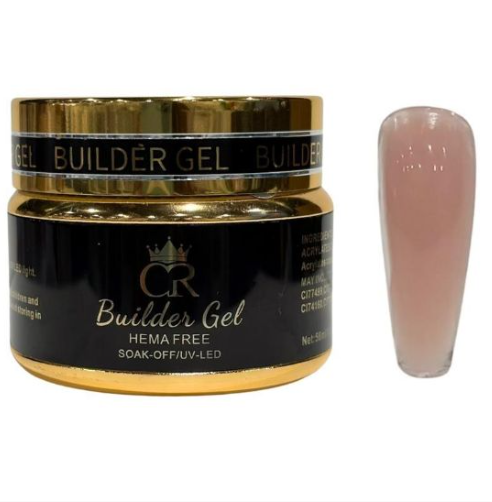 CROWN Hard Builder Gel in Jar | 2 oz Low Heat Spike Formula for Nail Extensions & Structure | Available in 14 Colors