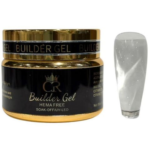 CROWN Hard Builder Gel in Jar | 2 oz Low Heat Spike Formula for Nail Extensions & Structure | Available in 14 Colors