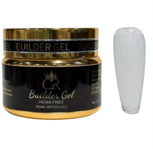 CROWN Hard Builder Gel in Jar | 2 oz Low Heat Spike Formula for Nail Extensions & Structure | Available in 14 Colors