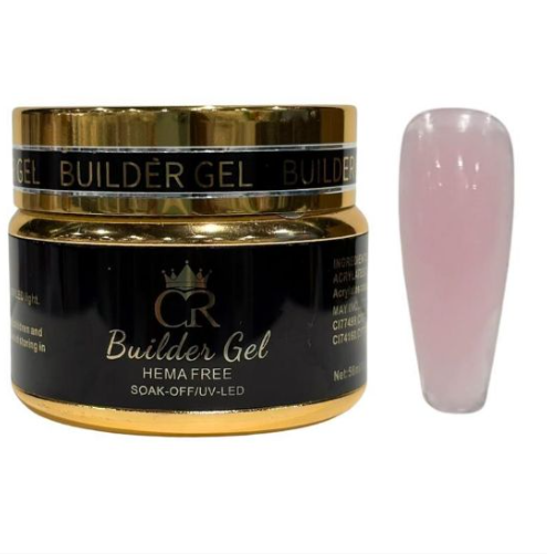 CROWN Hard Builder Gel in Jar | 2 oz Low Heat Spike Formula for Nail Extensions & Structure | Available in 14 Colors