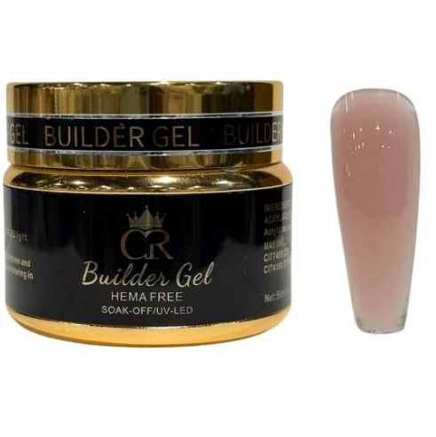 CROWN Hard Builder Gel in Jar | 2 oz Low Heat Spike Formula for Nail Extensions & Structure | Available in 14 Colors