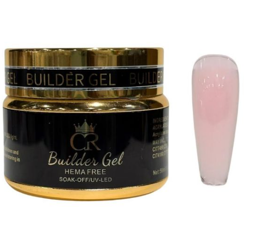 CROWN Hard Builder Gel in Jar | 2 oz Low Heat Spike Formula for Nail Extensions & Structure | Available in 14 Colors