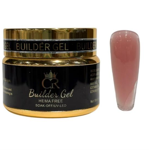 CROWN Hard Builder Gel in Jar | 2 oz Low Heat Spike Formula for Nail Extensions & Structure | Available in 14 Colors