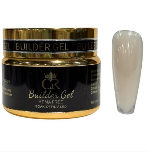 CROWN Hard Builder Gel in Jar | 2 oz Low Heat Spike Formula for Nail Extensions & Structure | Available in 14 Colors