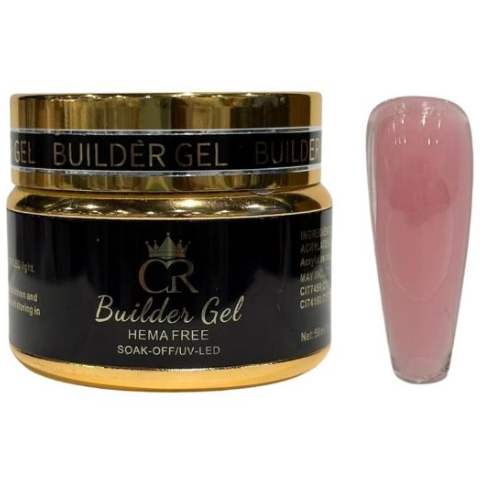 CROWN Hard Builder Gel in Jar | 2 oz Low Heat Spike Formula for Nail Extensions & Structure | Available in 14 Colors