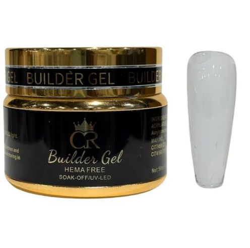 CROWN Hard Builder Gel in Jar | 2 oz Low Heat Spike Formula for Nail Extensions & Structure | Available in 14 Colors