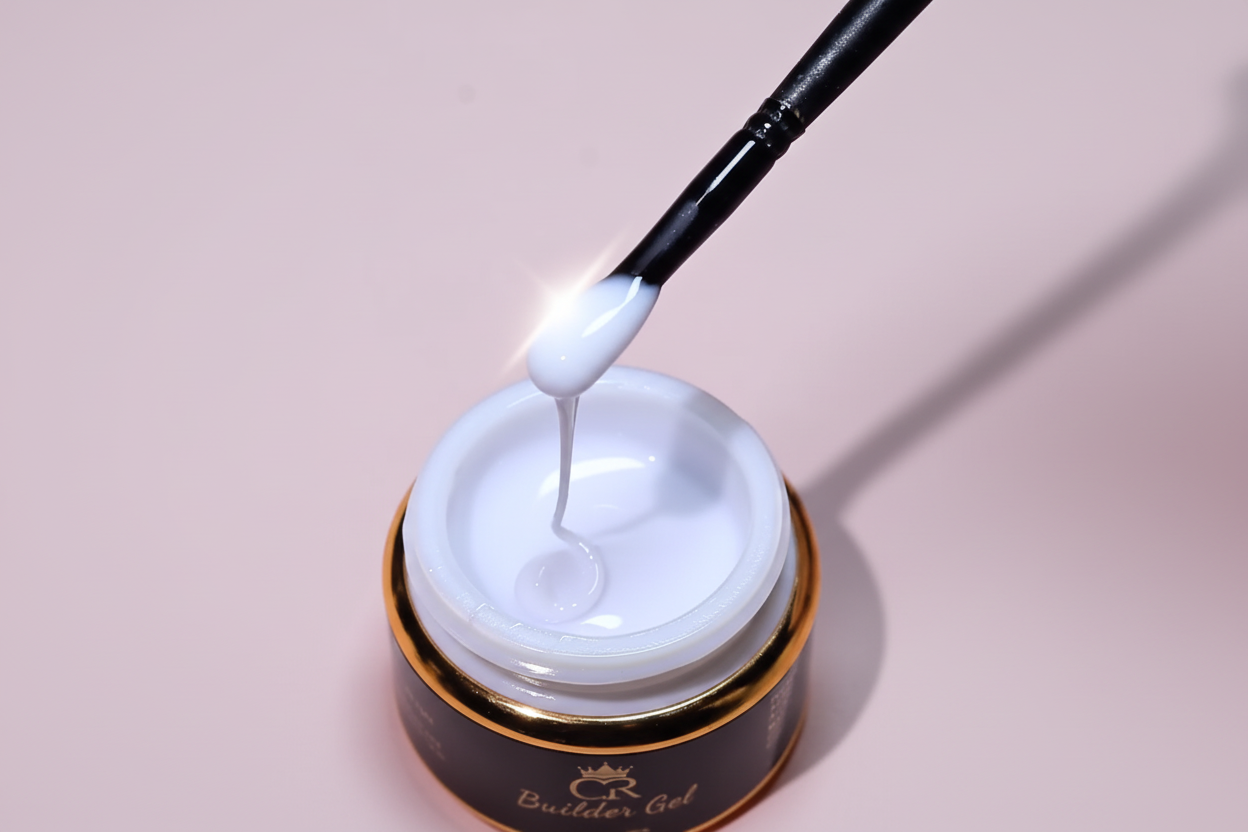 CROWN Hard Builder Gel in Jar | 2 oz Low Heat Spike Formula for Nail Extensions & Structure | Available in 14 Colors