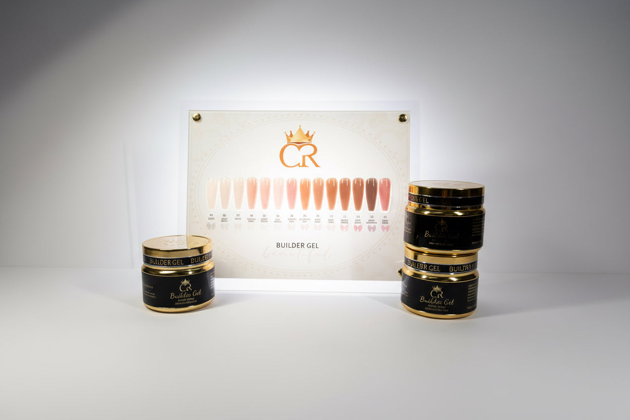 Cosmetic product with color swatches on a white background