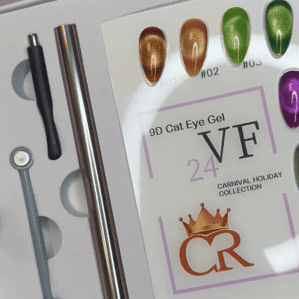 CROWN 9D Cateye Gel Polish – Carnival Holiday Collection (24 Colors)