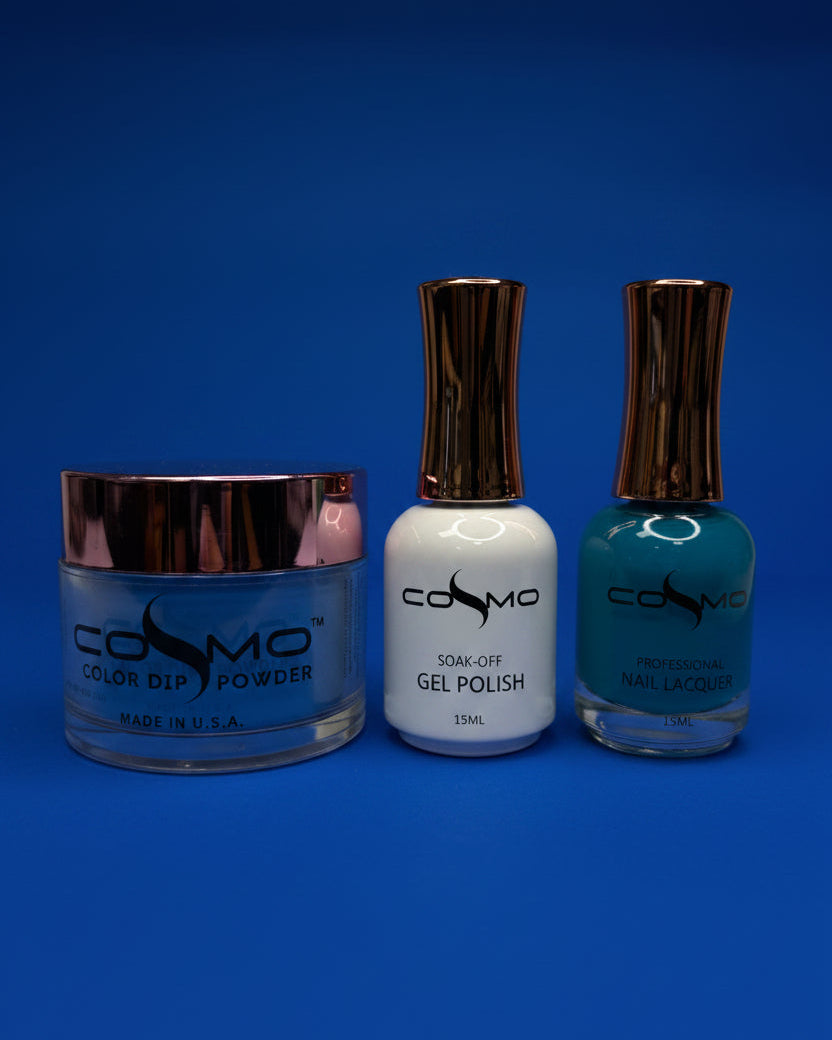 Cosmo 4in1 Trio Diamond Blue #174 – Gel + Lacquer + Dip/Acrylic Powder Set, Cool Blue Shade