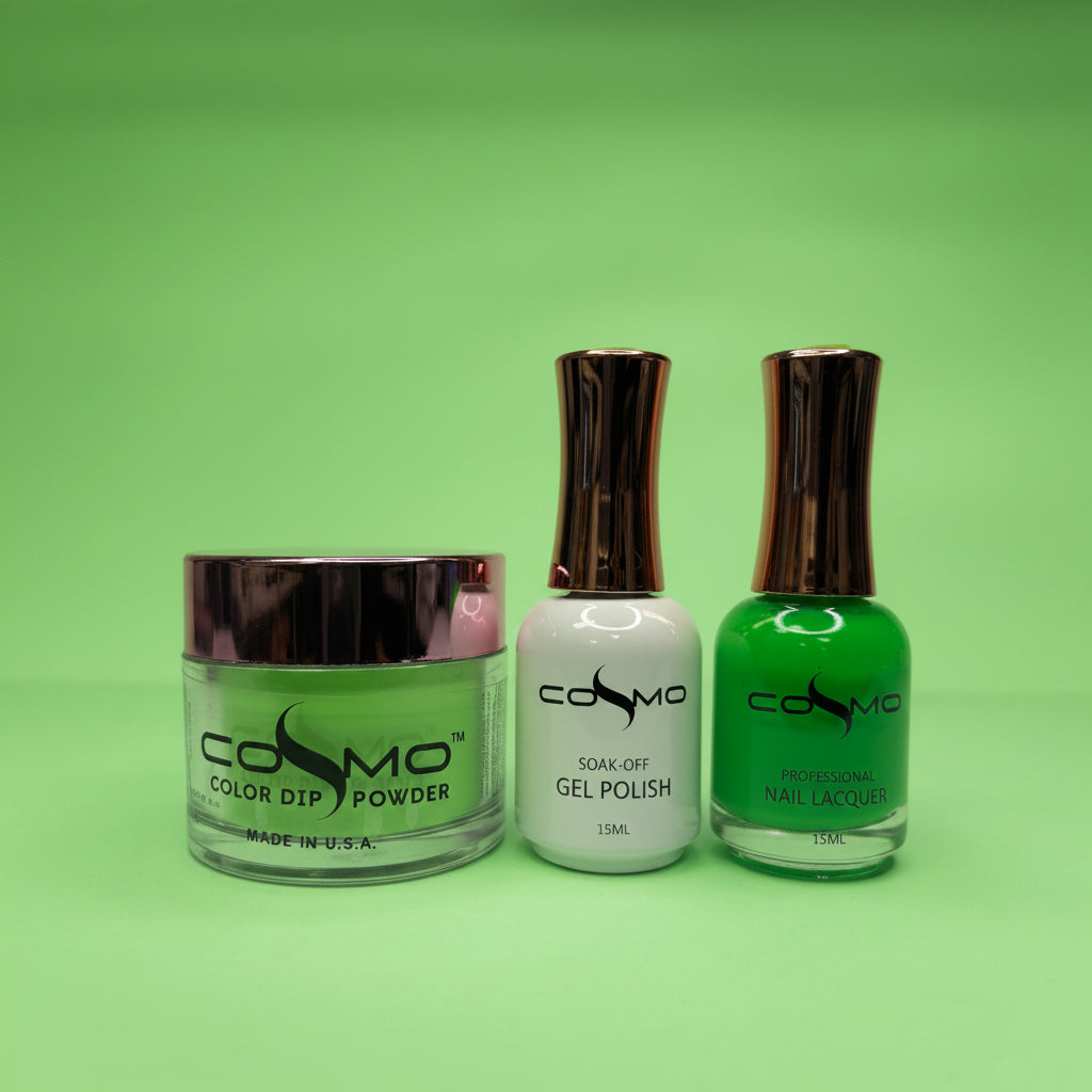 Cosmo 4in1 Trio #154 Kiwi Kisses – Bright Kiwi Green Dip & Acrylic Powder, Gel & Lacquer Compatible – Fresh & Vibrant Shade