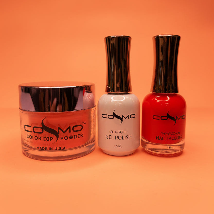 Cosmo 4in1 Trio #179 Blood Orange Paloma – Neon Orange Dip & Acrylic Powder, Gel & Lacquer Compatible