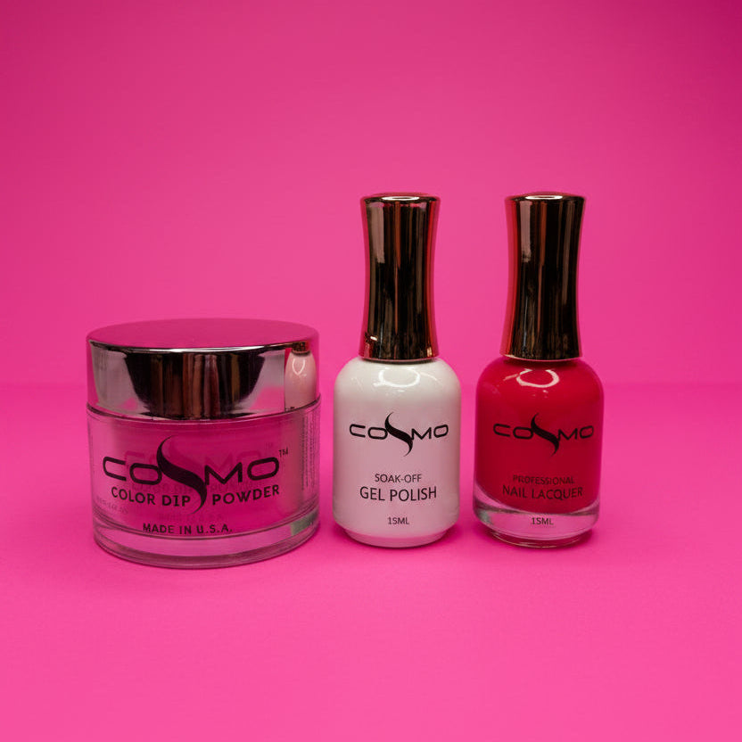 Cosmo 4in1 Trio #170 Sangria in the Rain – Neon Pink Dip & Acrylic Powder, Gel & Lacquer Compatible – Vibrant Pop of Pink
