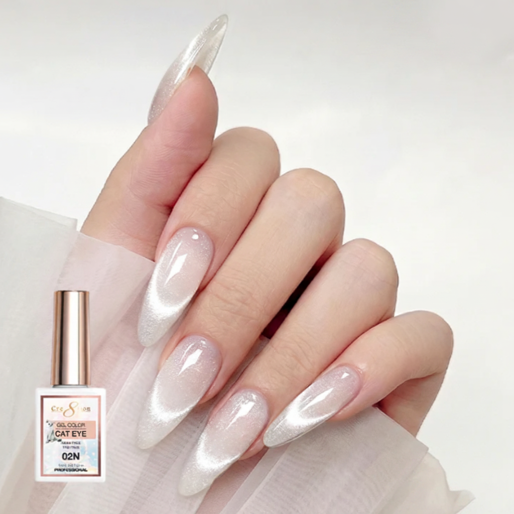 Cat Eye Aurora Set – 6 HEMA-Free & TPO-Free Magnetic Gel Polishes | Golden Hour Iridescent Shades + Display
