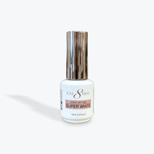 White gel polish on white background