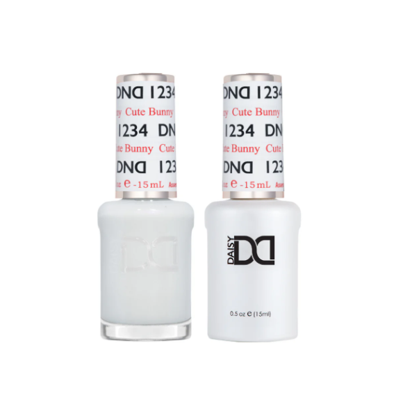 DND Cute Bunny #1234 – Milky White Sheer Nail Gel with Subtle Shimmer