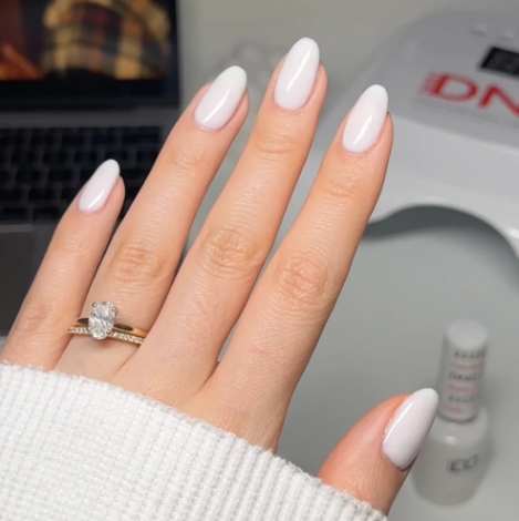 DND Cute Bunny #1234 – Milky White Sheer Nail Gel with Subtle Shimmer