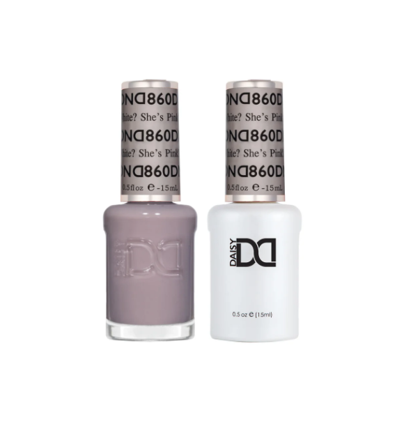DND She's White She's Pink #860 – Cloudy Pink White Sheer Gel Polish