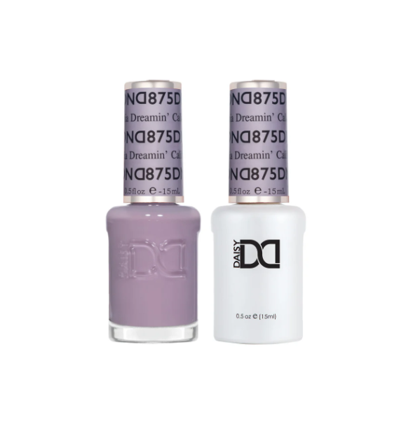 DND California Dreamin' #875 – Blush Lilac Sheer Gel & Nail Polish Duo | White Undertones | DND DC Duo Set