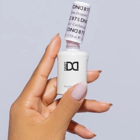 DND California Dreamin' #875 – Blush Lilac Sheer Gel & Nail Polish Duo | White Undertones | DND DC Duo Set