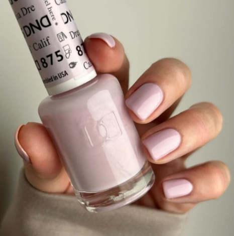 DND California Dreamin' #875 – Blush Lilac Sheer Gel & Nail Polish Duo | White Undertones | DND DC Duo Set