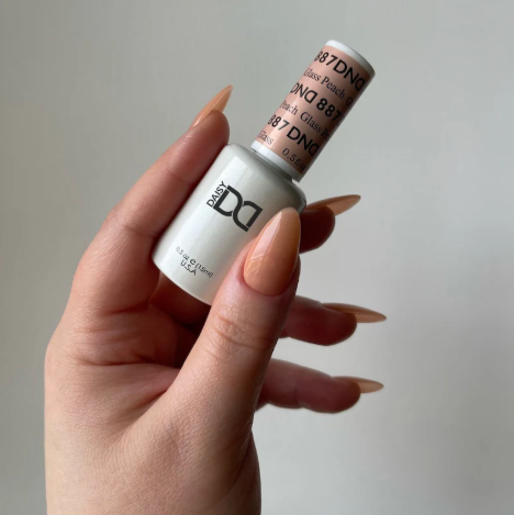 DND Glass Peach #887 – Glossy Peach Sheer Gel & Nail Polish Duo | DND DC Duo Set