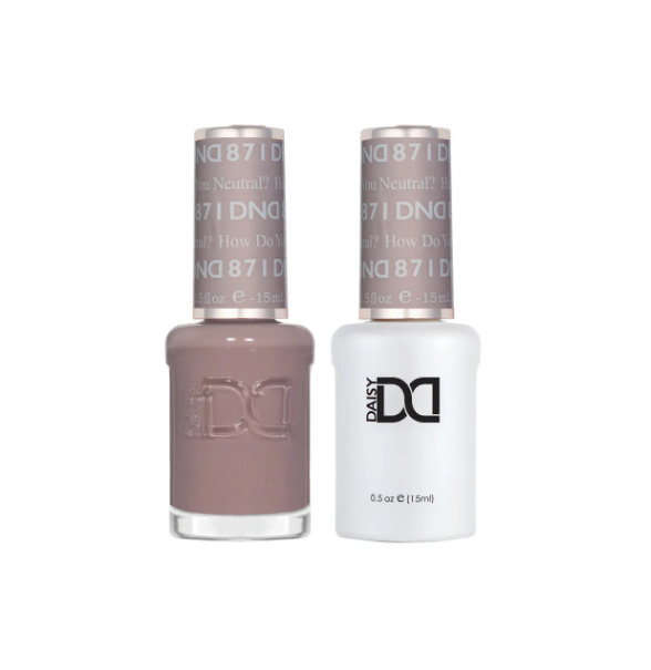 DND How Do U Neutral? #871 – Nude Sheer Gel & Nail Polish Duo | Natural Beige Undertone | DND DC Duo Set