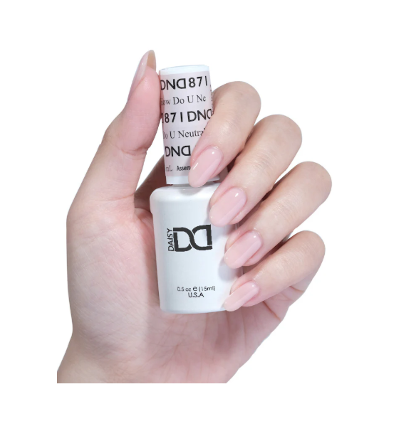 DND How Do U Neutral? #871 – Nude Sheer Gel & Nail Polish Duo | Natural Beige Undertone | DND DC Duo Set