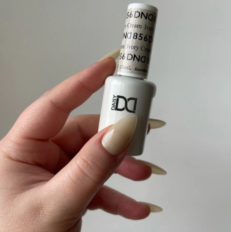 DND Ivory Cream #856 – Creamy Ivory Sheer Gel Polish with Vanilla Undertones