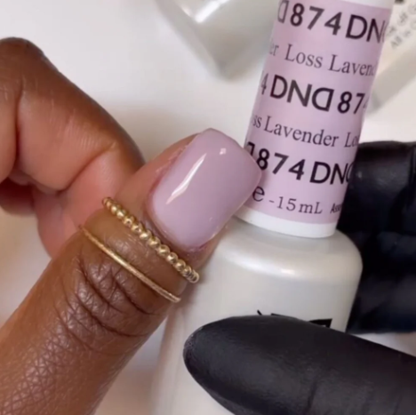DND Loss Lavender #874 – Blush Lilac Sheer Gel & Nail Polish Duo | DND DC Duo Set