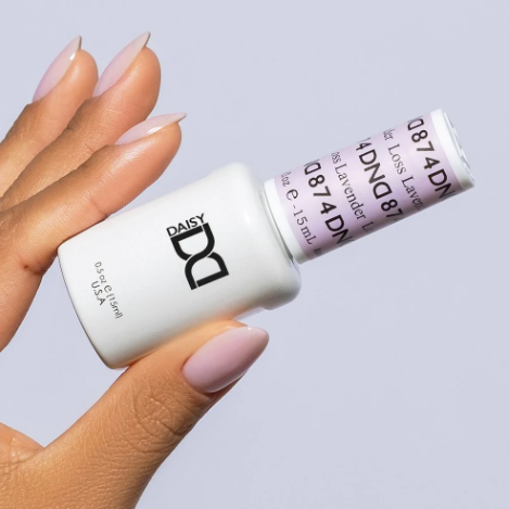DND Loss Lavender #874 – Blush Lilac Sheer Gel & Nail Polish Duo | DND DC Duo Set