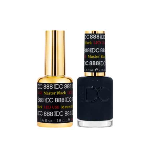 DND Master Black #888 – True Solid Black Gel & Nail Polish Duo | DND DC Duo Set