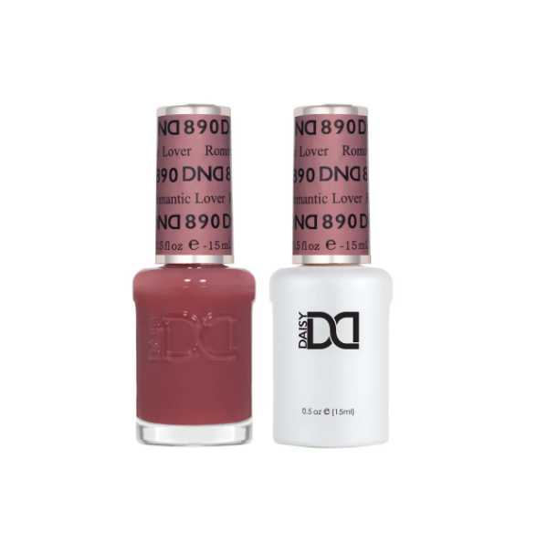 DND Romantic Lover #890 – Coral Red Sheer Gel & Nail Polish Duo | DND DC Duo Set